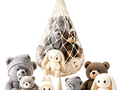 Plush Toys Teddy Bear Labubu Bunny Hammock rabbit 3D Model