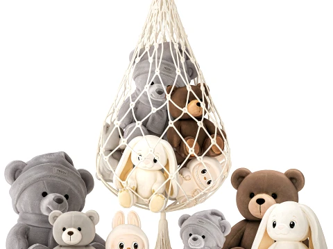 Plush Toys Teddy Bear Labubu Bunny Hammock rabbit 3D Model