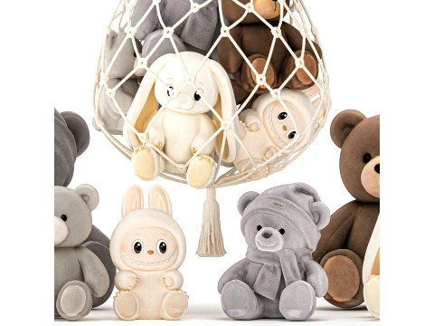 Plush Toys Teddy Bear Labubu Bunny Hammock rabbit 3D Model