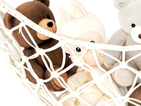 Plush Toys Teddy Bear Labubu Bunny Hammock rabbit 3D Model