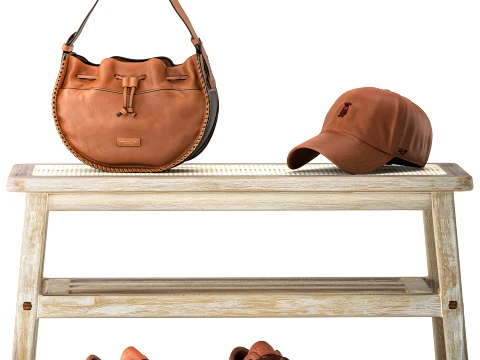 Shoe bench sneakers cap bag hallway wardrobe set top 3D Model