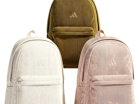Set modern adidas velour sports backpacks decor accessories 3D Model