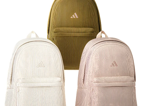 Set modern adidas velour sports backpacks decor accessories 3D Model