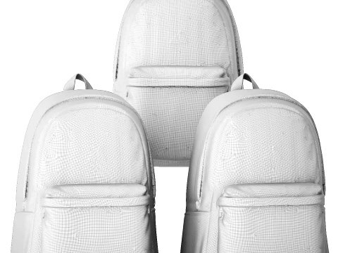 Set modern adidas velour sports backpacks decor accessories 3D Model