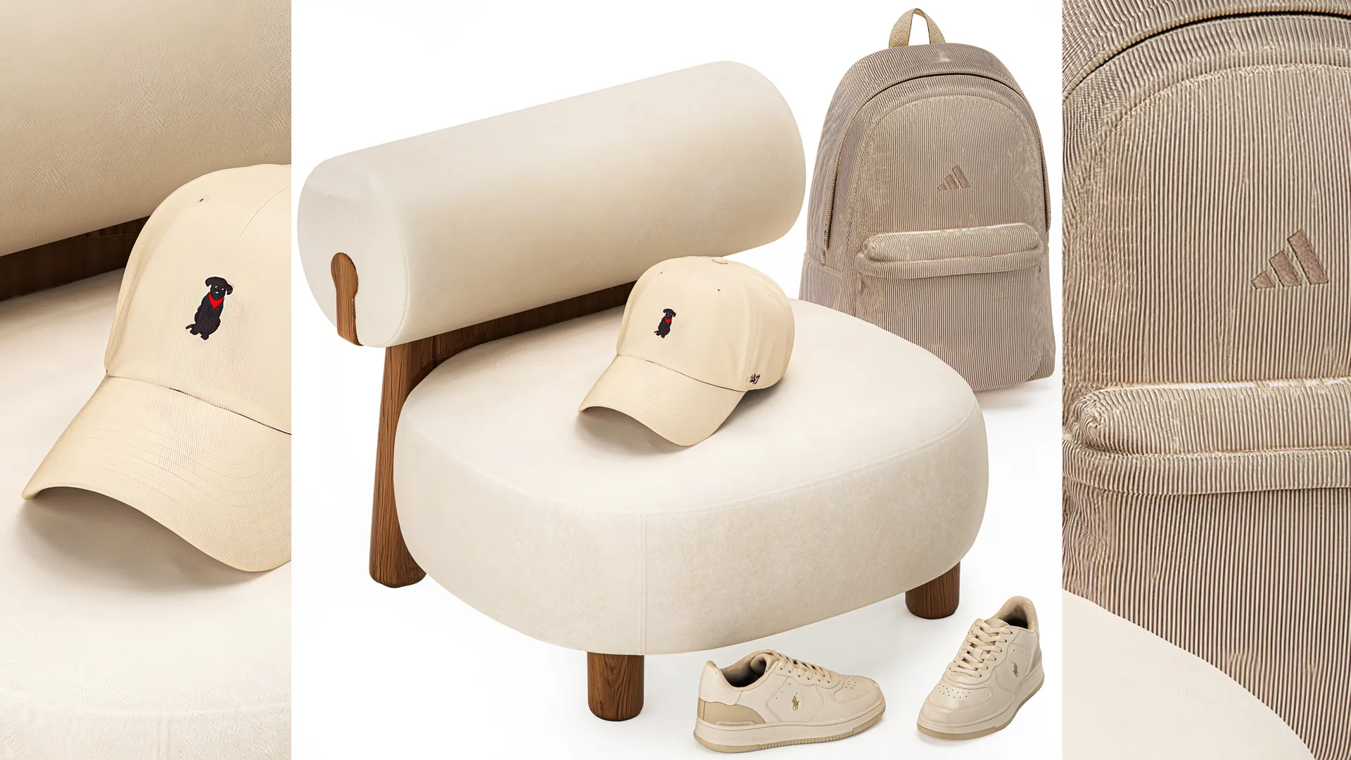 Minimalist bench armchair shoes sneakers interior set 3D Model .c4d .max .obj .3ds .fbx .stl .blend 