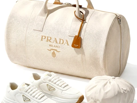 Italian branded clothig sneakers bag hat P R A D A top decor new 3D Model