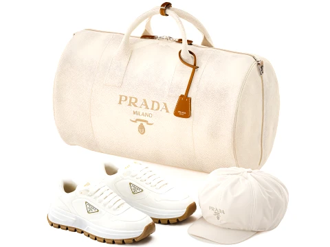 Italian branded clothig sneakers bag hat P R A D A top decor new 3D Model