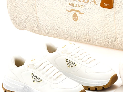 Italian branded clothig sneakers bag hat P R A D A top decor new 3D Model
