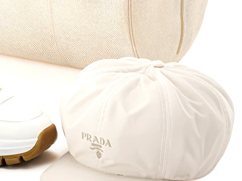 Italian branded clothig sneakers bag hat P R A D A top decor new 3D Model