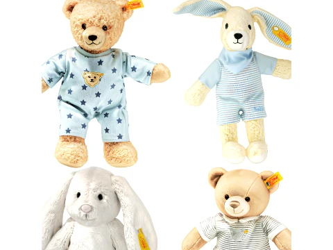 Soft plush children toys pajamas teddy bear bunny rabbit set decor 3D Model