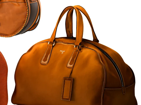 Set branded leather accessories bag backpack top decor 3D Model