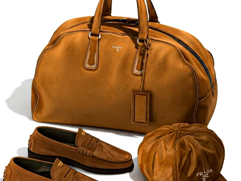 Accessories Clothing Bag Shoes Hat P r a d a Leather decor set 3D Model