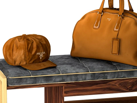 Banco para sapatos, t&ecirc;nis, chap&eacute;u, bolsa, guarda-roupa Modelo 3D