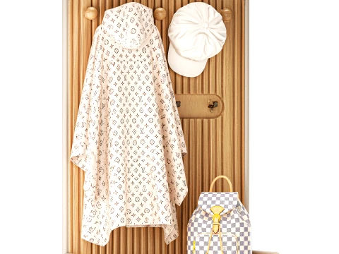 Bench Shoe Rack Hallway Sneakers Cap Bag Wardrobe hanger set 3D Model