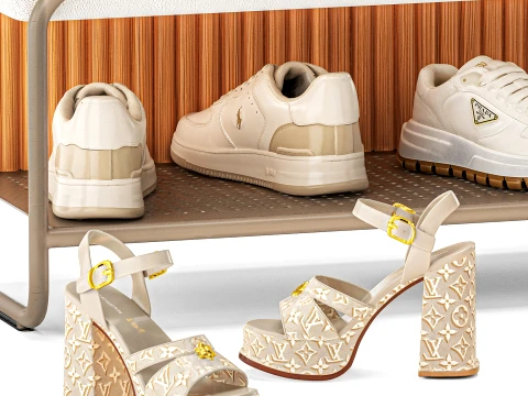 Bench Shoe Rack Hallway Sneakers Cap Bag Wardrobe hanger set 3D Model