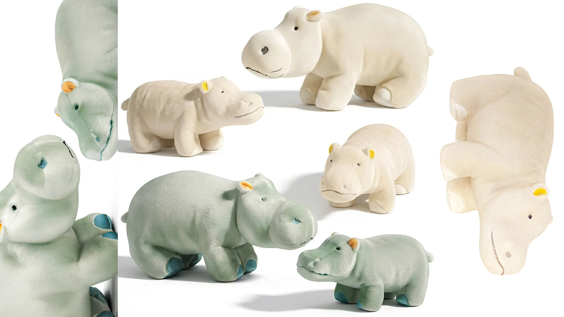 Soft plush toys children featuringl baby hippo new decor top 3D Model .c4d .max .obj .3ds .fbx .stl .blend