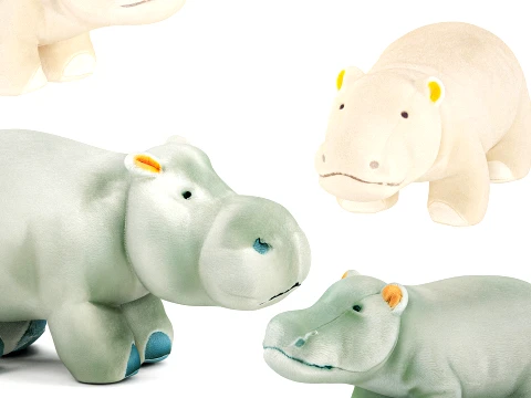 Soft plush toys children featuringl baby hippo new decor top 3D Model