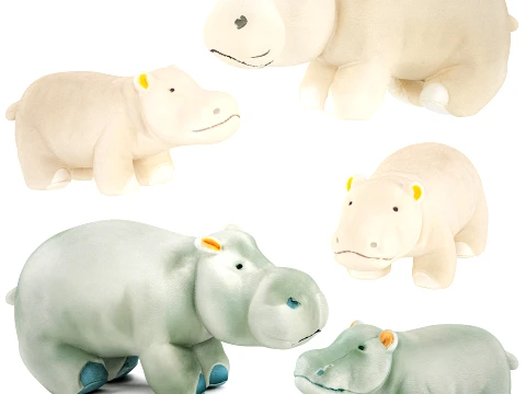 Soft plush toys children featuringl baby hippo new decor top 3D Model
