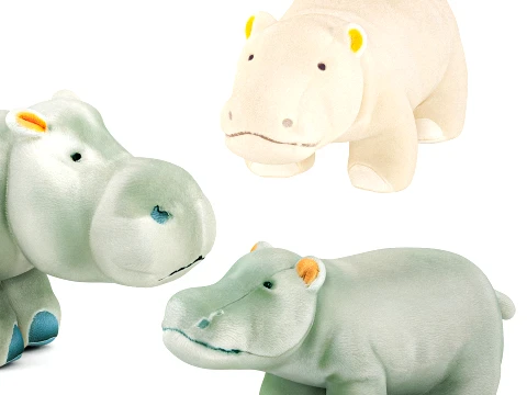 Soft plush toys children featuringl baby hippo new decor top 3D Model