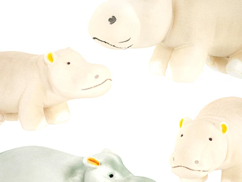 Soft plush toys children featuringl baby hippo new decor top 3D Model