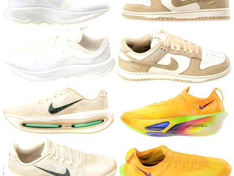 Sports Sneakers set NI KE AIR ZOOM running shoes 3D Model