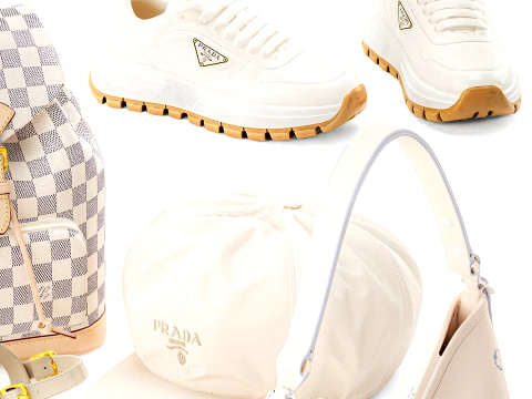 Womens shoes sneakers bag backpack clothing set 3D Model