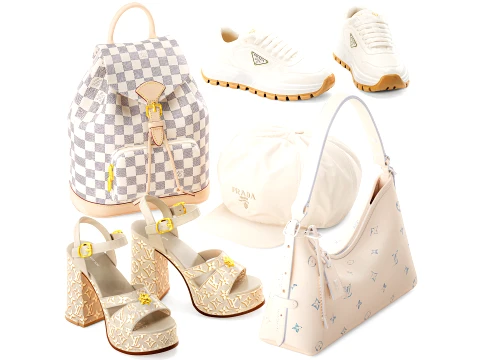 Womens shoes sneakers bag backpack clothing set 3D Model