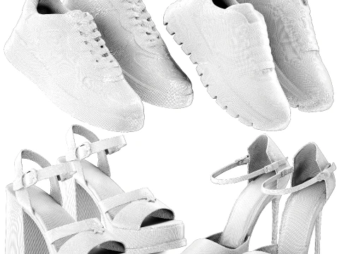 Womens shoes sneakers LO UIS VU ITTON PR ADA GU CCI set decor 3D Model