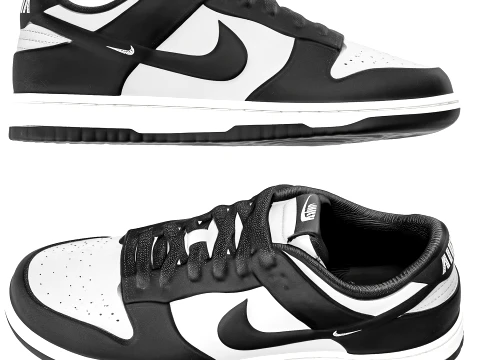 Mens Shoes black set Sneakers Collection set 3D Model