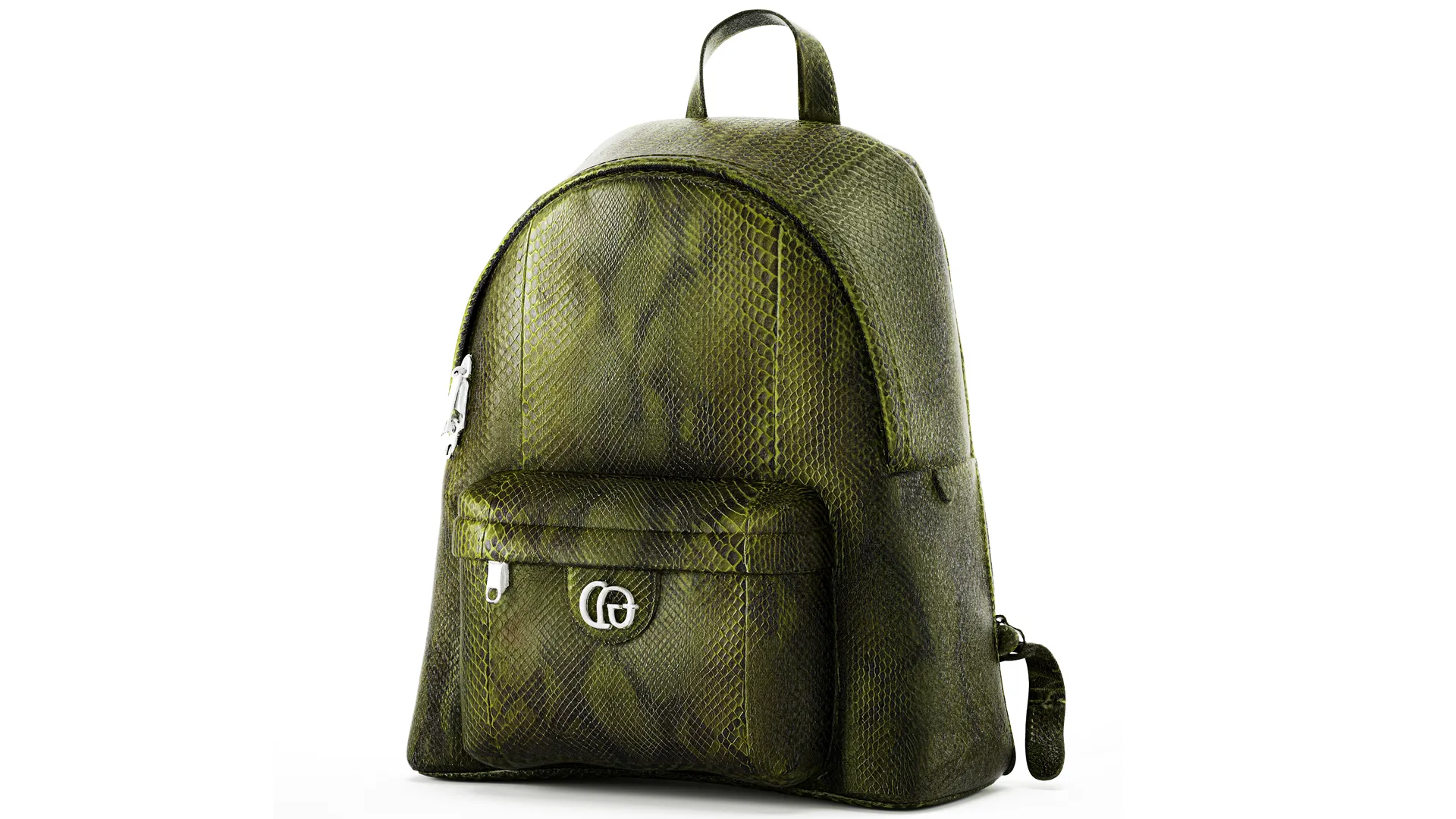 Decorative green Gu cci crocodile leather backpack new top 3D Model .c4d .max .obj .3ds .fbx .stl .blend 