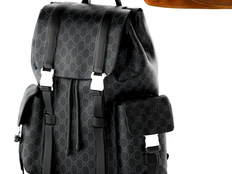 Italian leather accessories bag backpack Gu cci set 3D Model
