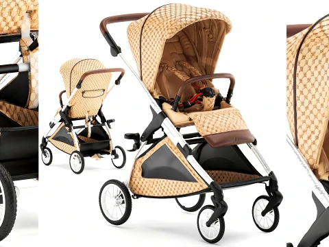 Childrens accessories Italian Guc ci stroller new decor top 3D Model