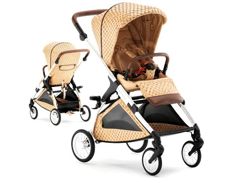 Childrens accessories Italian Guc ci stroller new decor top 3D Model