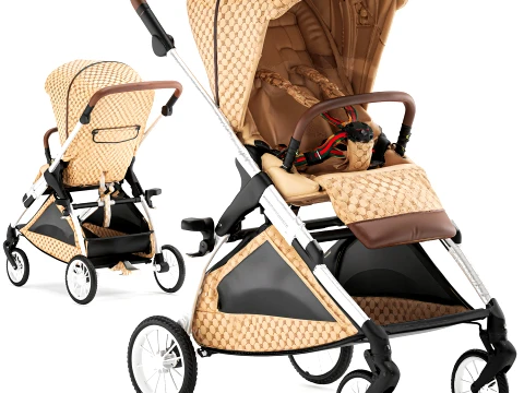 Childrens accessories Italian Guc ci stroller new decor top 3D Model
