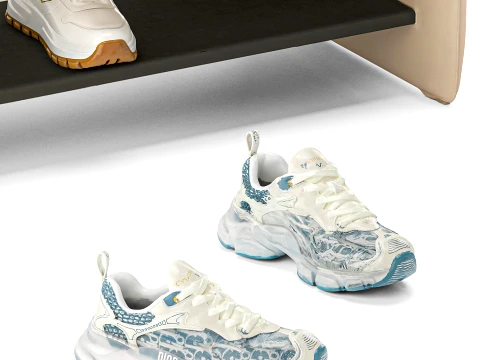 Set Small Bench Shoe Rack Sneakers bag Backpack decor new 3D Model