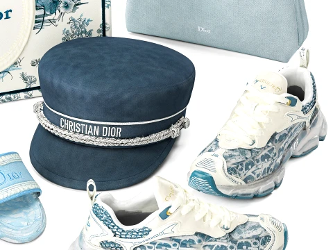 Chris tian Di or flip-flops sneakers bag cap shoes clothes 3D Model