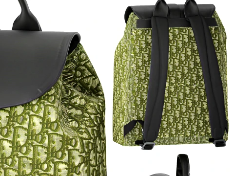 Green Accessories Bag Backpack Christian Di or Bag new 3D Model