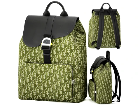 Green Accessories Bag Backpack Christian Di or Bag new 3D Model