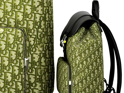 Green Accessories Bag Backpack Christian Di or Bag new 3D Model