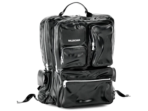Glossy leather a Ba lenciaga backpack bag accessory 3D Model