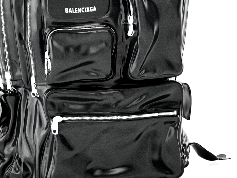 Glossy leather a Ba lenciaga backpack bag accessory 3D Model