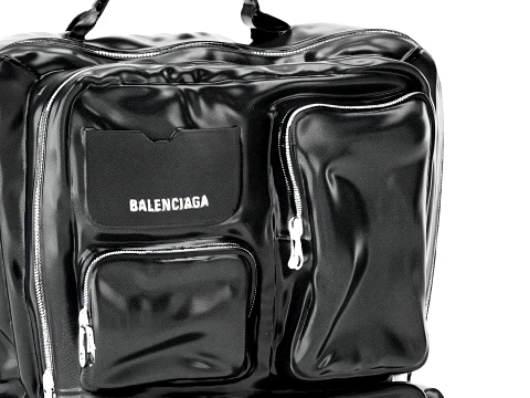 Glossy leather a Ba lenciaga backpack bag accessory 3D Model