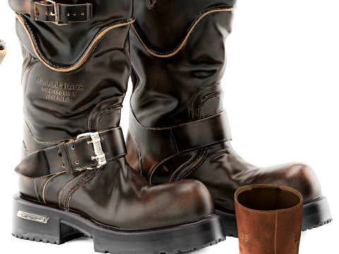Branded shoes sneakers boots Ba lenciaga leather 3D Model