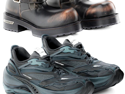 Branded shoes sneakers boots Ba lenciaga leather 3D Model