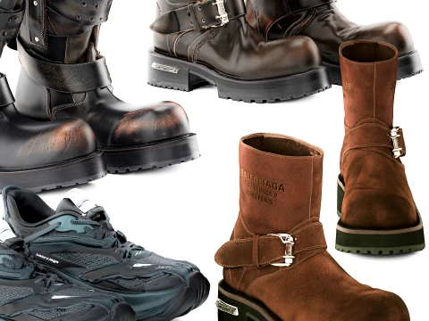 Branded shoes sneakers boots Ba lenciaga leather 3D Model