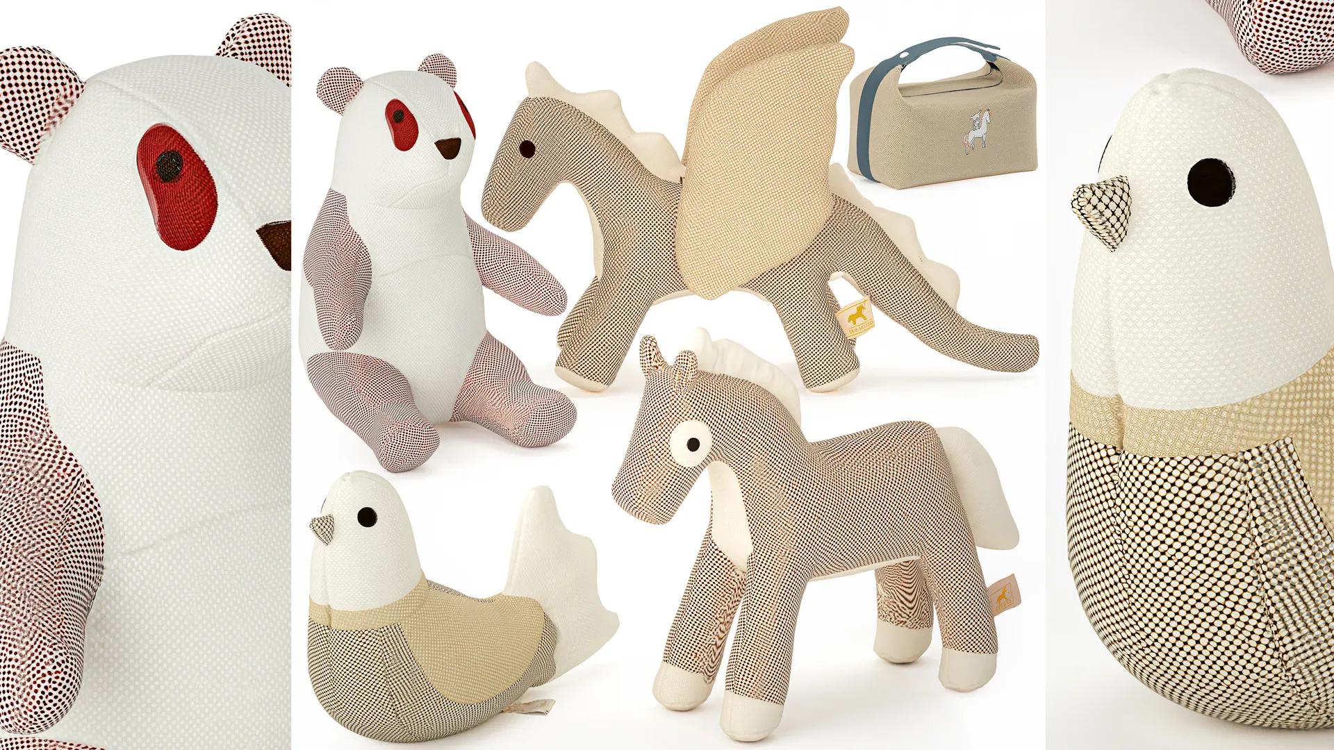 HE RM ES soft plush toys panda bird dragon horse set decor 3D Model .c4d .max .obj .3ds .fbx .stl .blend