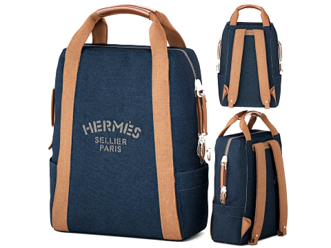 H E R M E S decorative fabric backpack accessory new 3D Model