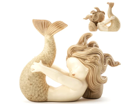 Little Mermaid figurine statue girl marine Ariel 3D Model