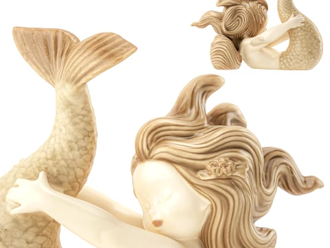 Little Mermaid figurine statue girl marine Ariel 3D Model