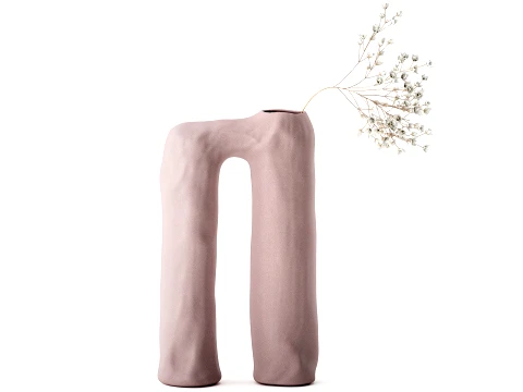 Minimalist bouquet small Italian vase gypsophila flowers top 3D Model